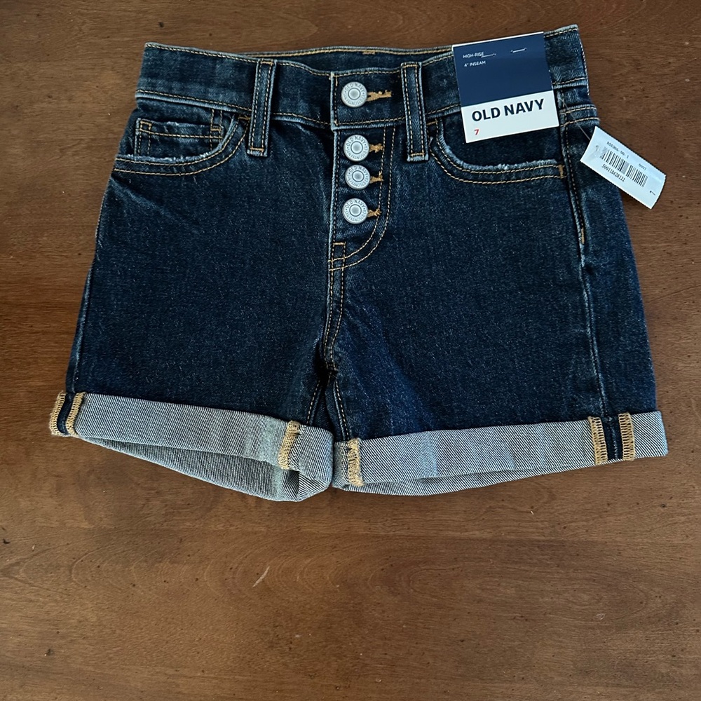 Old Navy high rise 4 snaps blue jean denim shorts